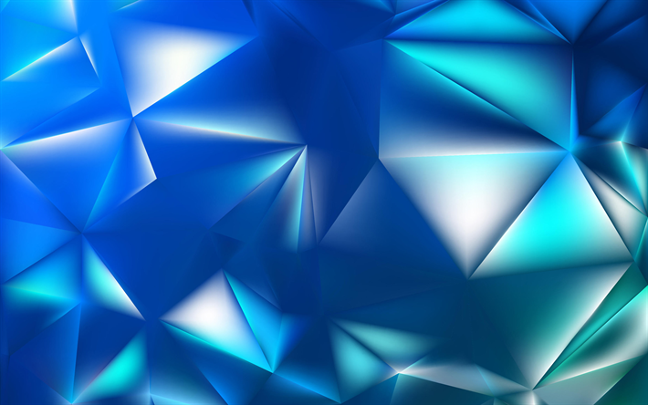 4k, mosaico blu, blu poligonale sfondo, poligonali, texture, sfondo blu, astratto, geometrica sfondo