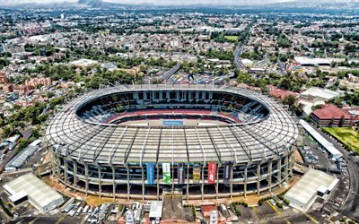 Estadio Azteca, vue a&#233;rienne, le football, le Stade Azteca, HDR, stade de football, la Ville de Mexico, Mexique, mexicain stades