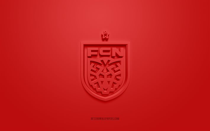 FC Nordsjaelland, creative 3D logo, red background, 3d emblem, Danish football club, Danish Superliga, Farum, Denmark, FC Nordsjaelland new logo, football, FC Nordsjaelland 3d logo