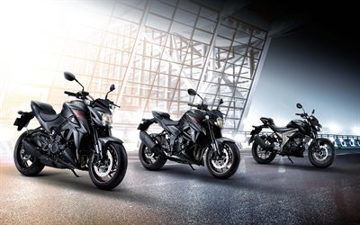 Suzuki GSX-S1000F, 4k, night, 2018 bikes, superbikes, new GSX-S1000F, Suzuki