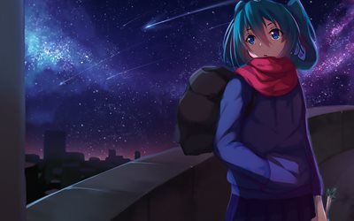 Hatsune Miku, la nuit, le manga, l&#39;hiver, Vocaloid