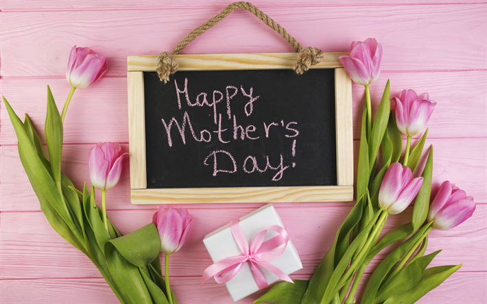 سعيد عيد الأم, العطلات الدولية, الديكور, تهنئة, بطاقة بريدية, الوردي الزنبق, هدية