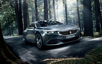 4k, Peugeot Exalt Concept, road, 2018 cars, french cars, Peugeot