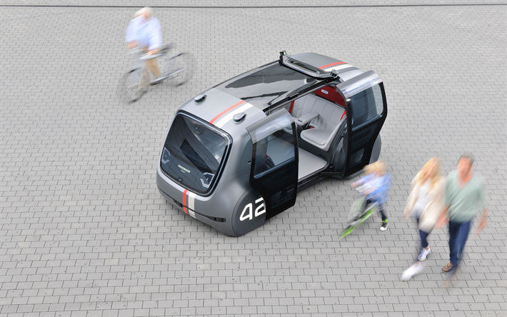 Volkswagen Sedric, 2018, Concept, minibus, cars of the future, electric car, Self Driving Car, Volkswagen