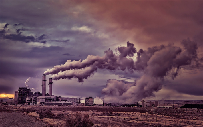 pollution of environment, ecology concepts, smoking chimneys, factories, environment, ecology