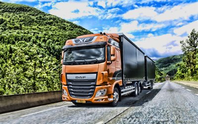DAF XF, 4k, Euro 6, HDR, 2019 camion, CAMION, 2019 DAF XF, new XF, camion, DAF