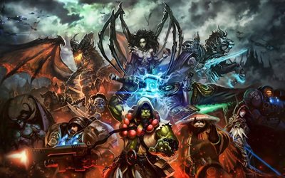 WoW, Zeratul, Thrall, characters cast, monsters, World Of Warcraft, demons