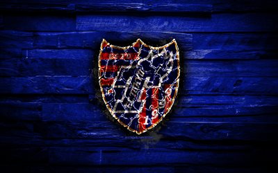 Download Wallpapers Fc Tokyo Fiery Logo Blue Wooden Background J League Japanese Football Club Grunge Football Fc Tokyo Logo Fire Texture Japan Tokyo Soccer For Desktop Free Pictures For Desktop Free