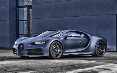 Bugatti Chiron Sport 110 Ans, 4k, hypercars, 2019 otomobil, HDR, s&#252;per, 2019 Bugatti Chiron, Bugatti