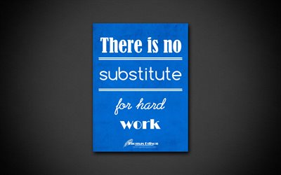 4k, There is no substitute for hard work, business quotes, Thomas Edison, motivation, purple paper, inspiration