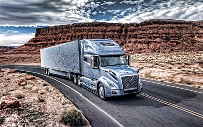 Volvo VNL, 4k, الطريق, HDR, 2019 الشاحنات, شاحنة, جديد VNL سلسلة, 2019 Volvo VNL, الشاحنات, فولفو