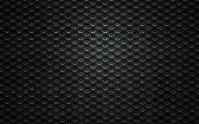 ブラックメタリックグリッド, マクロ, ブラックメタル背景, 金属の質感, グランジ, 金属の背景
