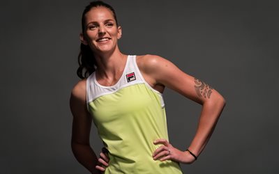 Karolina Pliskova, joueur de tennis tch&#232;que, portrait, sourire, s&#233;ance de photos, c&#233;l&#232;bres joueurs de tennis, WTA, Tennis
