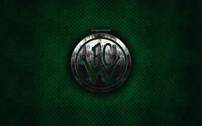 El FC Wacker Innsbruck, Austria club de f&#250;tbol, de metal verde textura de metal, logotipo, emblema, Innsbruck, Austria, la federaci&#243;n Austriaca de F&#250;tbol de la Bundesliga, arte creativo, la Bundesliga, la de f&#250;tbol