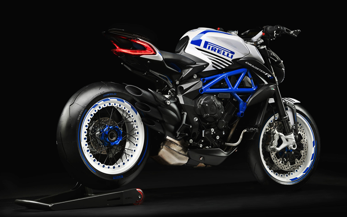 2019, MV Agusta Dragster 800 RR, Pirelli Edition, İtalyan spor bisikleti, dış, yeni beyaz mavi Dragster 800 RR, motosikleti, MV Agusta