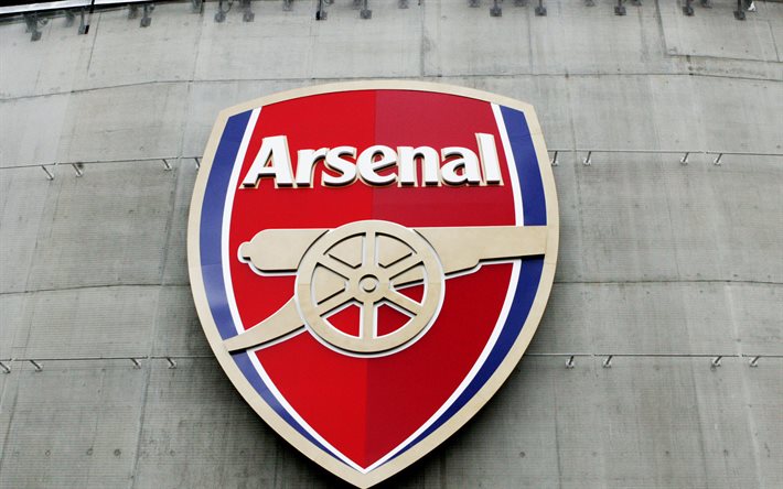 Arsenal FC Emblema, Emirates Stadium, stadio di calcio, Arsenal, logo, Inghilterra, Londra, Arsenal FC