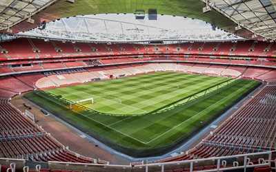 Emirates Stadium, London, England, football stadium, inside view, football, Arsenal FC stadium