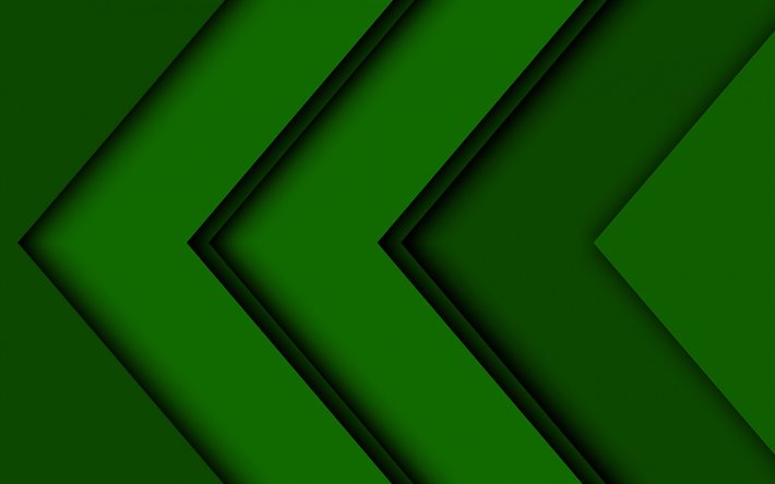 frecce verdi, opere d&#39;arte, creativo, astratto, frecce, verde materiale design, forme geometriche, geometria, verde, sfondi, frecce scure