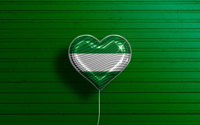 I Love Los Rios, 4k, realistic balloons, green wooden background, Day of Los Rios, ecuadorian provinces, flag of Los Rios, Ecuador, balloon with flag, Provinces of Ecuador, Los Rios flag, Los Rios