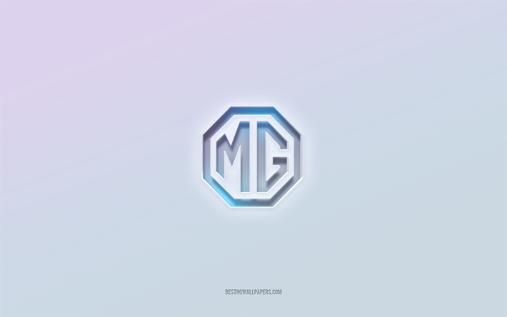 mg-logo, leikattu 3d-teksti, valkoinen tausta, mg 3d-logo, mg-tunnus, mg, kohokuvioitu logo, mg 3d-tunnus