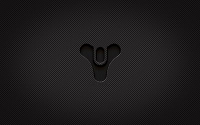 destiny carbon logo, 4k, grunge art, sfondo di carbonio, creativo, logo destiny nero, marchi, logo destiny, destiny