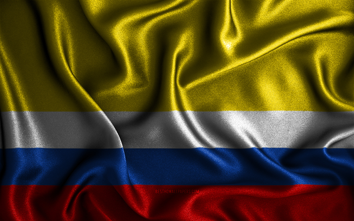 napo bandeira, 4k, seda ondulada bandeiras, prov&#237;ncias equatorianas, dia do napo, tecido bandeiras, bandeira do napo, arte 3d, napo, prov&#237;ncias do equador, napo 3d bandeira, equador