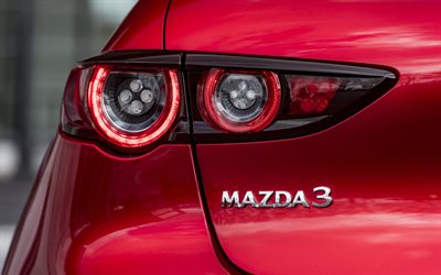 2022, Mazda 3, rear headlight, exterior, red new Mazda 3, Japanese cars, Mazda