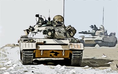 Type 88, ZTZ-88, 4k, vector art, Type 88 drawing, creative art, Type 88 art, vector drawing, Chinese tanks