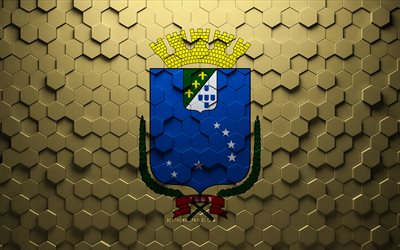 Flag of Sao Luis, honeycomb art, Sao Luis hexagons flag, Sao Luis 3d hexagons art, Sao Luis flag