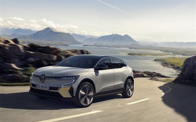 2022, Renault Megane E-Tech Electric, 4k, front view, exterior, electric cars, white Megane E-Tech Electric, Renault