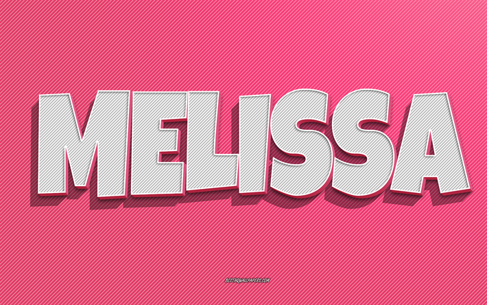 Melissa, pink lines background, wallpapers with names, Melissa name, female names, Melissa greeting card, line art, picture with Melissa name