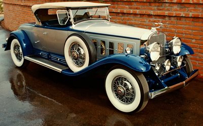 Cadillac V016, classic cars, 1930 cars, retro cars, old Cadillac, street, Cadillac