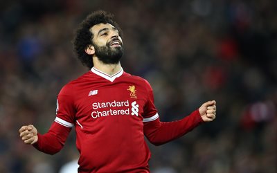Mohammed Salah, portre, futbol oyunu, Liverpool FC, Mısırlı futbolcu, İspanya Ligi, İngiltere