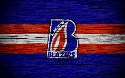4k, Kamloops Blazers, logo, WHL, j&#228;&#228;kiekko, Kanada, tunnus, puinen rakenne, Western Hockey League