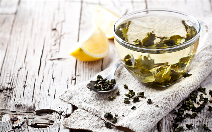 الشاي الأخضر, كوب من الشاي, المشروبات الدافئة, الشاي العشبية, الليمون, أوراق الشاي