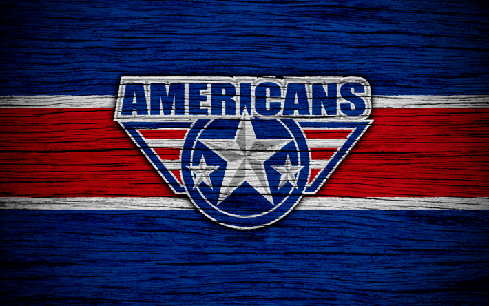 4k, Tri-City Americans, logo, WHL, hockey, Canada, emblem, wooden texture, Western Hockey League