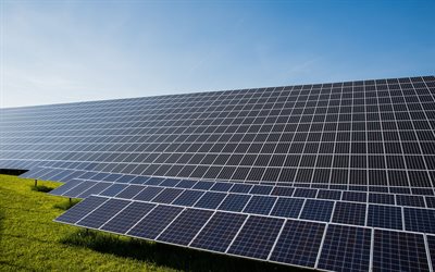 太陽光発電パネル, 4k, 太陽エネルギー, 代替エネルギー源, 太陽電池