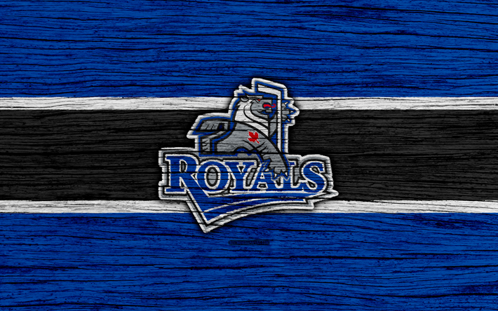 4k, Victoria Royals, logo, WHL, hockey, Canada, emblem, wooden texture, Western Hockey League