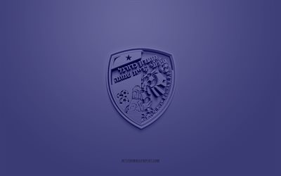 Hapoel Ironi Kiryat Shmona FC, creativo logo en 3D, fondo azul, emblema 3d, Israel&#237; club de f&#250;tbol, de la Liga Premier Israel&#237;, Kiryat Shmona, Israel, 3d, arte, f&#250;tbol, Hapoel Ironi Kiryat Shmona FC logo en 3d