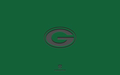 Green Bay Packers, fundo verde, time de futebol americano, emblema do Green Bay Packers, NFL, EUA, futebol americano, logotipo do Green Bay Packers
