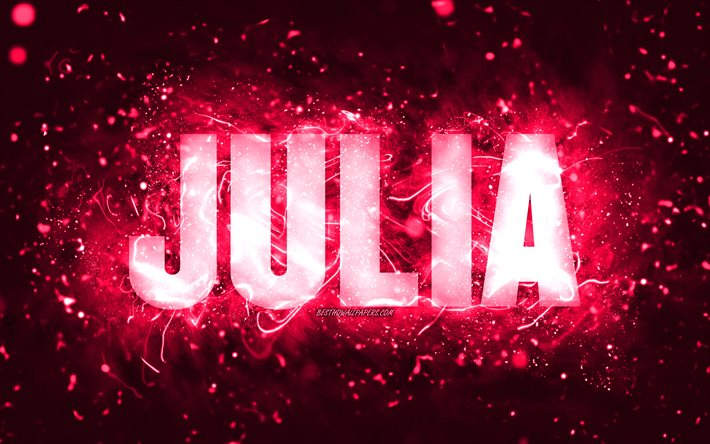 ダウンロード画像 お誕生日おめでとうジュリア 4k ピンクのネオンライト ジュリアの名前 Creative クリエイティブ ジュリアお誕生日おめでとう ジュリアの誕生日 人気のアメリカ人女性の名前 ジュリアの名前の写真 ジュリア フリー のピクチャを無料