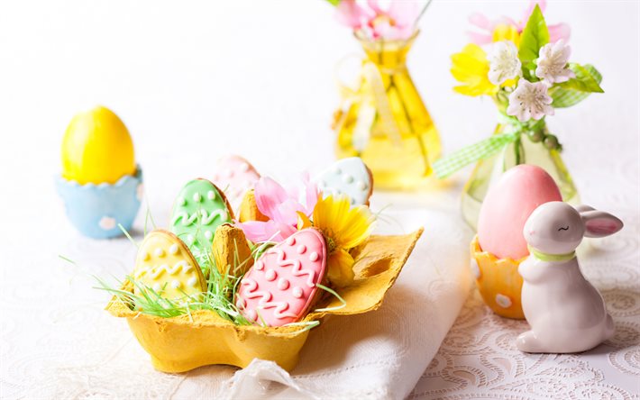 Paskalya, bahar, Paskalya kurabiyeleri, Paskalya tavşanı, dekorasyon, bahar tatilleri