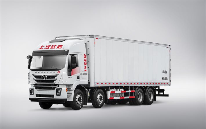 Hongyan Genlyon 350 8x4 Cargo, 4k, transport de marchandises, camions 2021, C500, 2021 Hongyan Genlyon, camions chinois, Hongyan