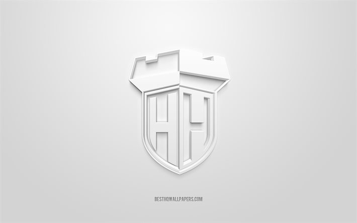hamburg towers, kreatives 3d-logo, wei&#223;er hintergrund, bbl, 3d-emblem, deutscher basketball club, basketball bundesliga, hamburg, deutschland, 3d-kunst, basketball, hamburg towers 3d-logo