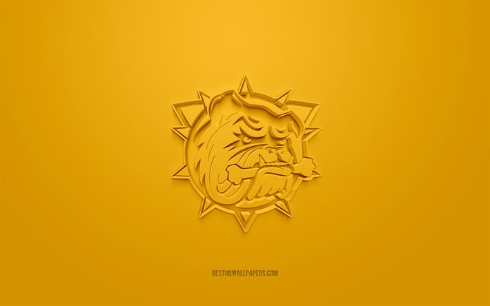 Herunterladen hintergrundbild hamilton bulldogs, kreative 3d-logo ...