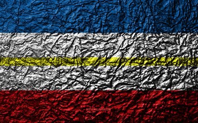 Flag of Mecklenburg-Vorpommern, 4k, stone texture, waves texture, Mecklenburg-Vorpommern flag, German state, Mecklenburg-Vorpommern, Germany, stone background, administrative districts, States of Germany
