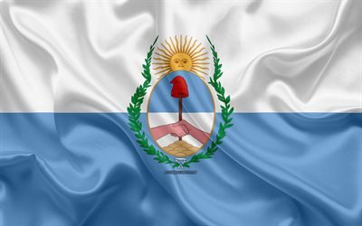Arjantin Mendoza bayrak, 4k, ipek bayrak, il, ipek doku, Mendoza bayrağı, yaratıcı sanat, Mendoza, Arjantin