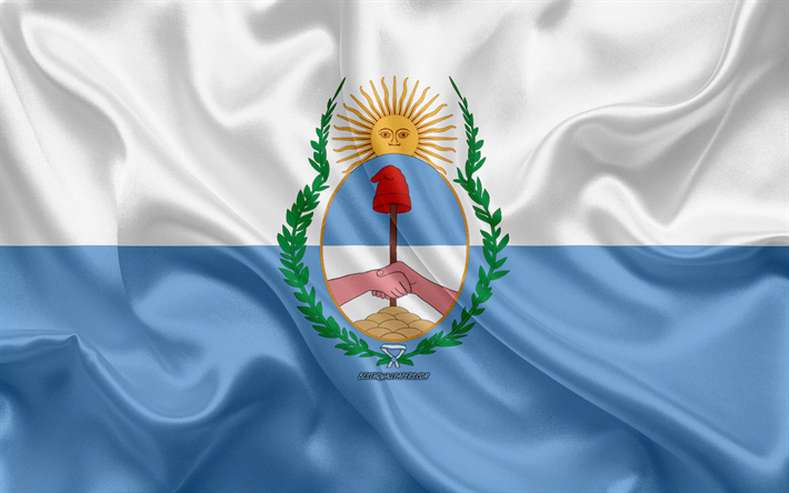 Bandera de la provincia de Mendoza, 4k, bandera de seda, provincia de Argentina, de seda textura, Mendoza bandera, arte creativo, Mendoza, Argentina