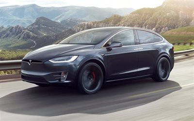 Tesla Model X, 2019, electric crossover, Model X exterior, new gray Model X, electric car, american cars, Tesla