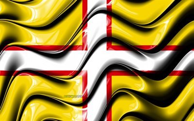 Dorset flag, 4k, Counties of England, administrative districts, Flag of Dorset, 3D art, Dorset, english counties, Dorset 3D flag, England, United Kingdom, Europe